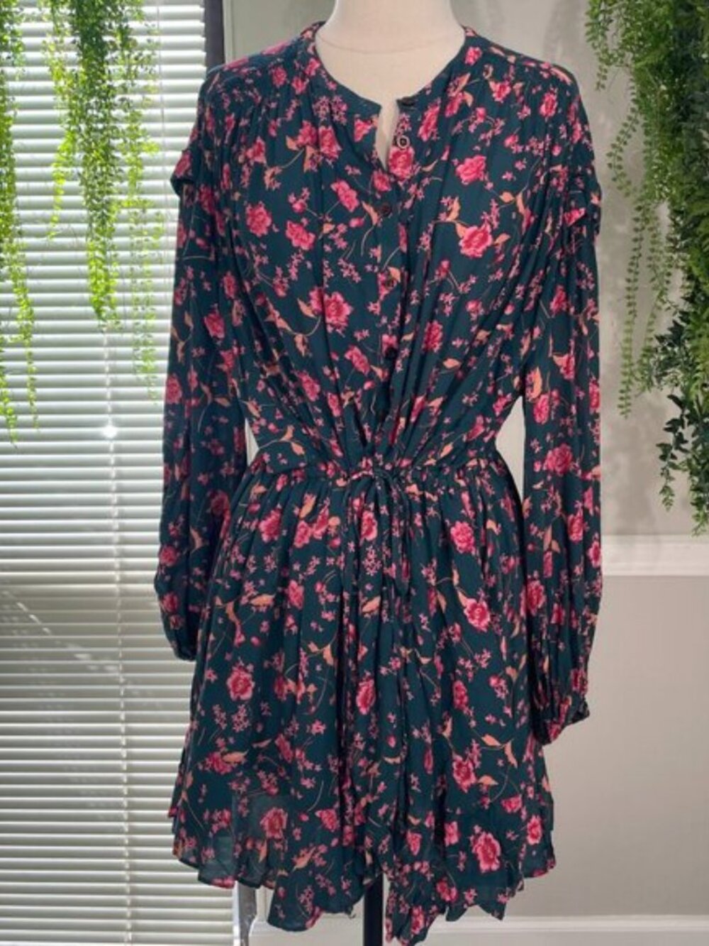 Free People | Flower Fields Mini Dress in Emerald Combo